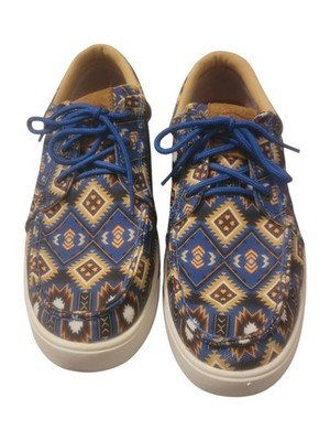Twisted X Casual Shoes Mens Fabric Aztec Print Lace Blue MCA0049