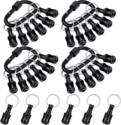 24 Pcs 1/4 Inch Bit Holder Keychain Hex Shank Aluminum Alloy Screwdriver Bits Ho