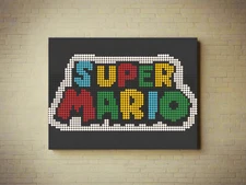 Super Mario Logo Pixel Art Sign