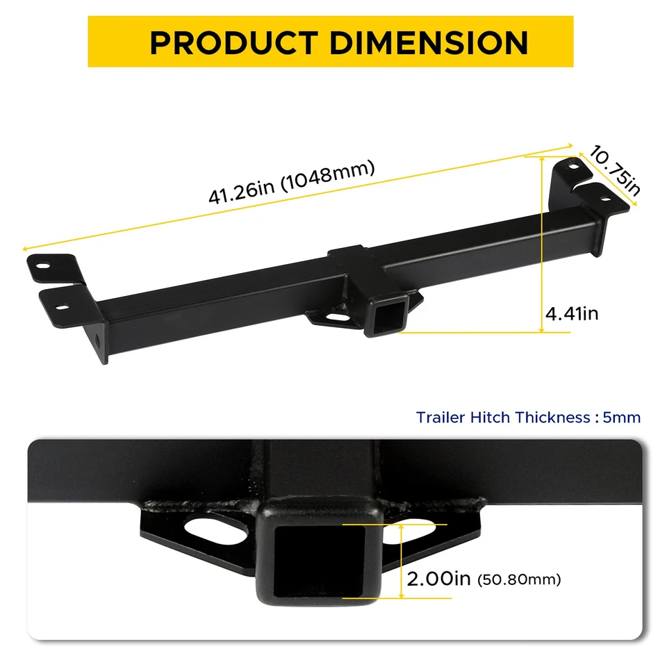Fit For 1997-2006 Jeep Wrangler TJ 2" Class 3 Steel Trailer Hitch Receiver Black Foto 4 de 4