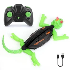 Remote Control Gecko Toy, Wall Climbing Toys with LED Lights, 360Â° Rotating Whe