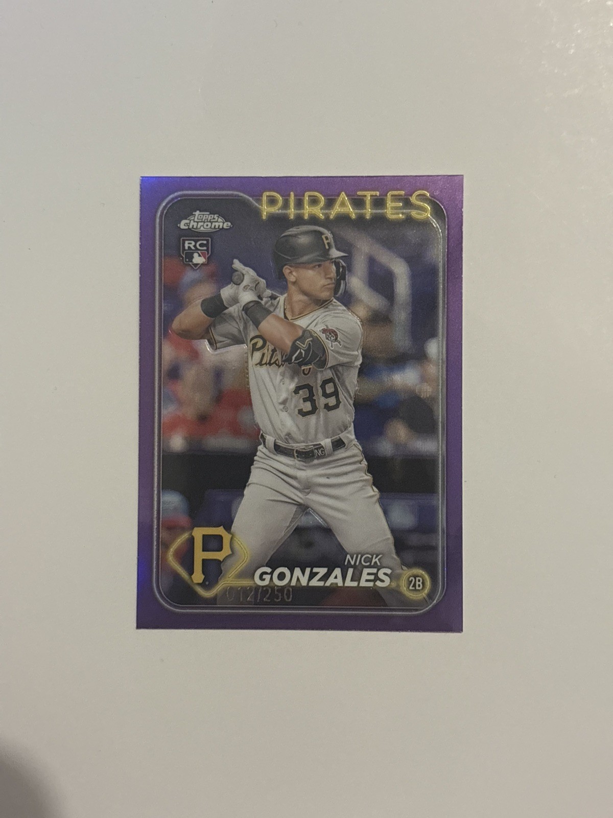 2024 Topps Chrome - Purple Refractor #72 Nick Gonzales /250 Rookie Card Pirates