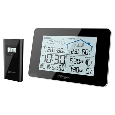 LCD Funk-Wetterstation mit Außensenor Wecker Funkuhr Kalender Vorhersage Hygro - Bild 1 von 4