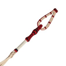 Charro Cuarta Chomite Red Black Rawhide Cotton Quirt Black