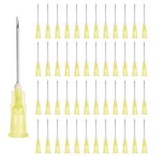 50 Pcs 20G Tip Dispensing Needle with Luer Lock 1.69", Yellow