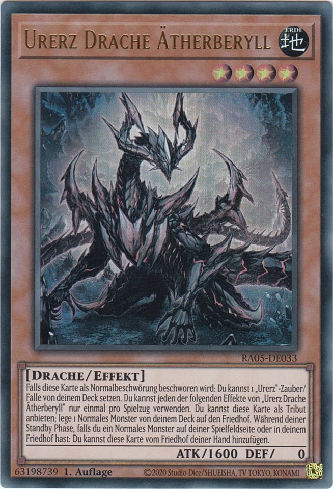 YU-GI-OH, URERZ DRACHE ÄTHERBERYLL, UR, RA05-DE033, 1. Auflage, TOP - Bild 1 von 1