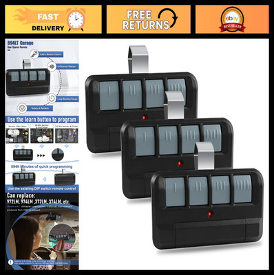 3 Pack Garage Door Opener Remote, 4 Button Security+ 2.0, Replaces 811LM 892LT 6