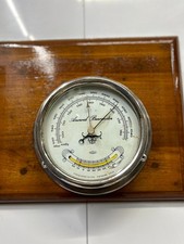 Utsuki Keiki Ship Original Silver Shine Metal Aneroid Barometer - Made in Japan