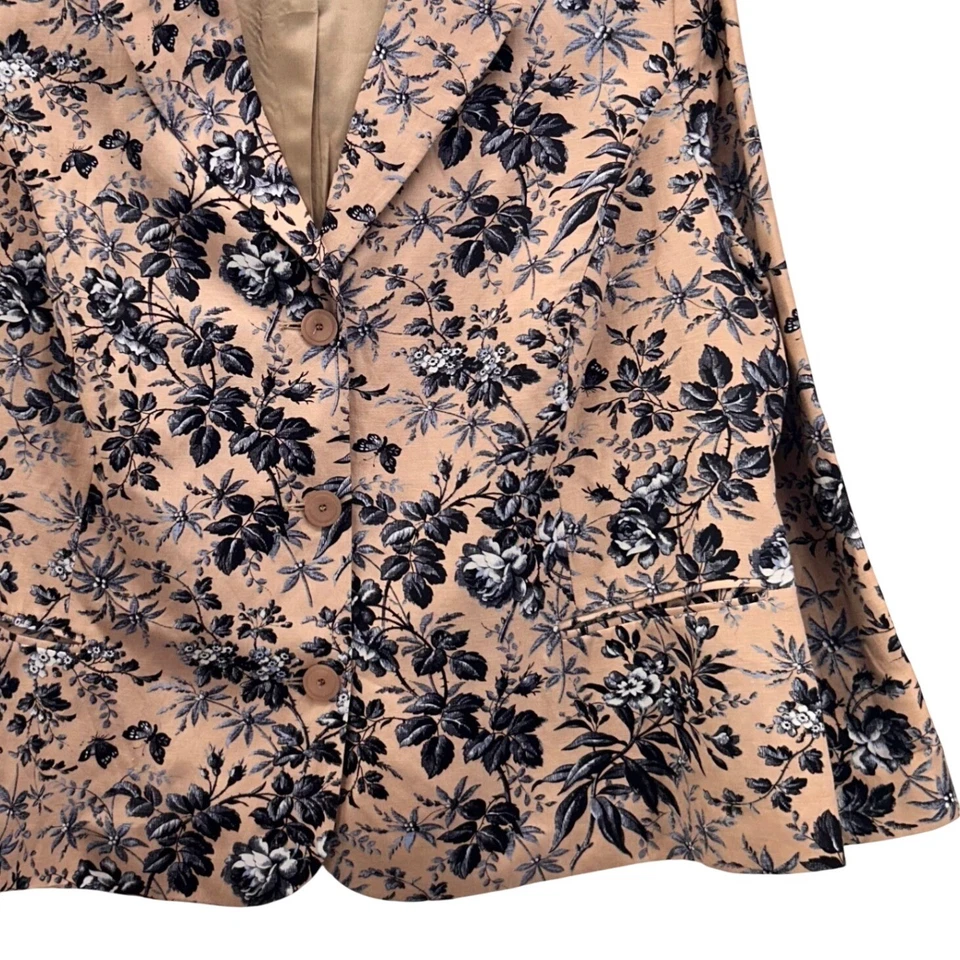 Blazer Kate Hill Mujer Lino Talla 22W Floral Carrera Profesional Negocios Oficina Foto 4 de 4