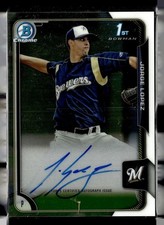 2015 BOWMAN CHROME 1ST PROSPECT AUTO JORGE LOPEZ BREWERS