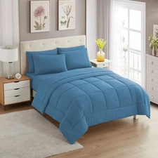 Sweet Home Collection 7 Piece Comforter Set Solid Color All Season Soft Down