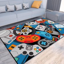 Game Area Rug Teen Boys Carpet, 3D 4'11" x 6'7" Rectangular , Blue