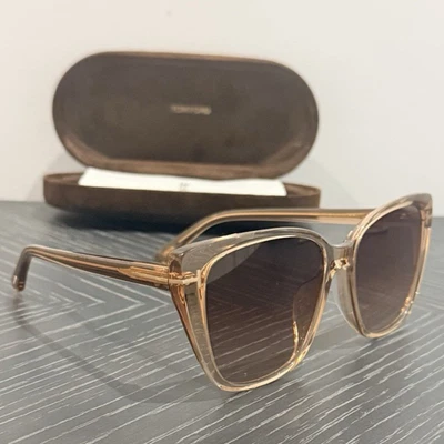 Tom Ford Square Sunglasses Brown Plastic Frame Brown Tinted Lenses Made Italy - Image 1 of 4