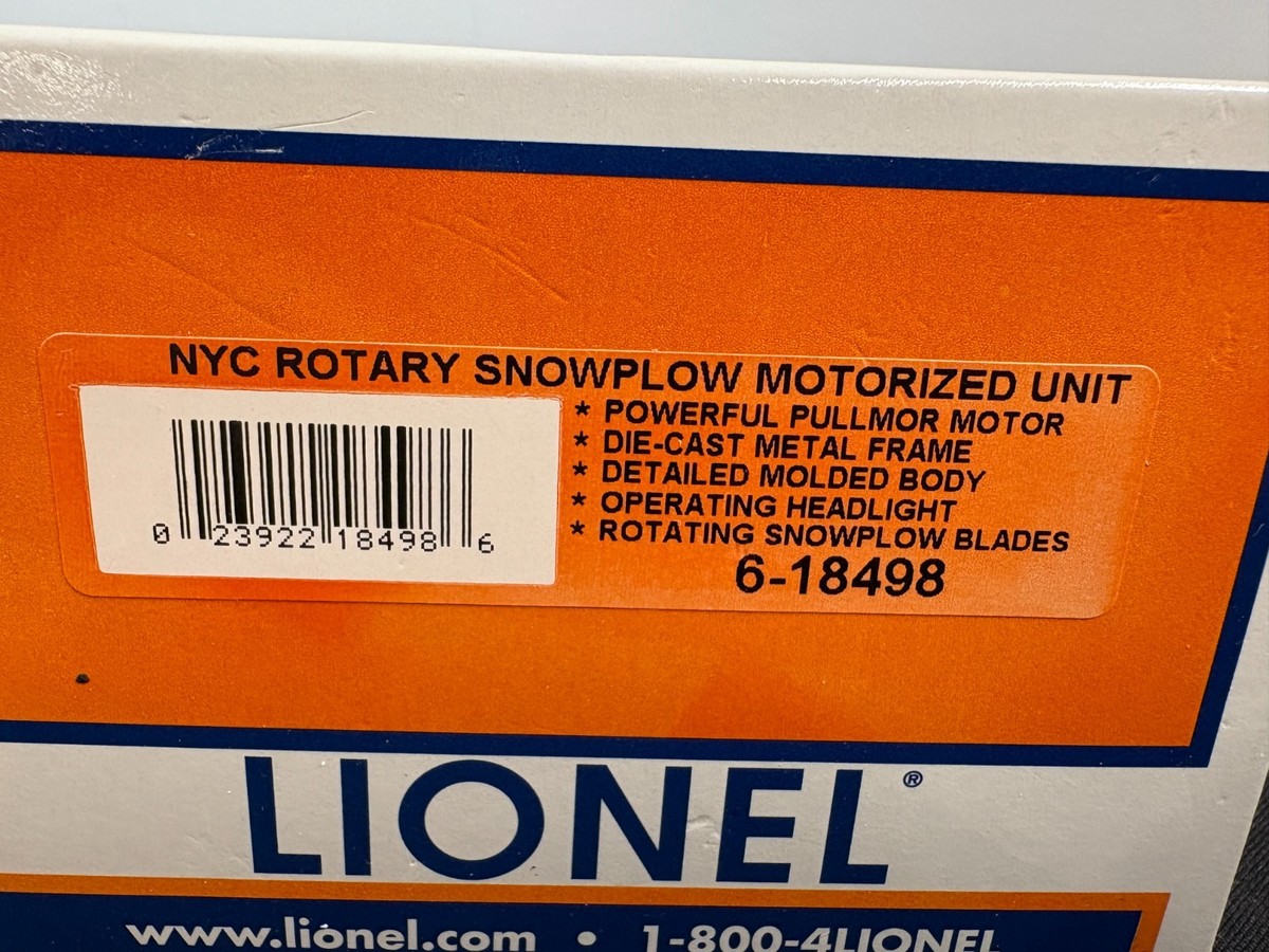 Lionel No. 6-18498 - NY Central Rotary Snowplow Motorized Unit #5