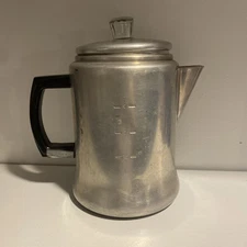 Vintage Aluminum 10-Cup Coffee Maker 'Enterprise' Stovetop Percolator