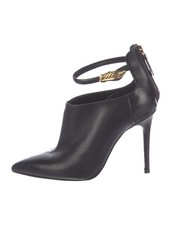 ROBERTO CAVALLI Black Leather  Golden Snake Head Pumps Size 6 IT 36 Very Good