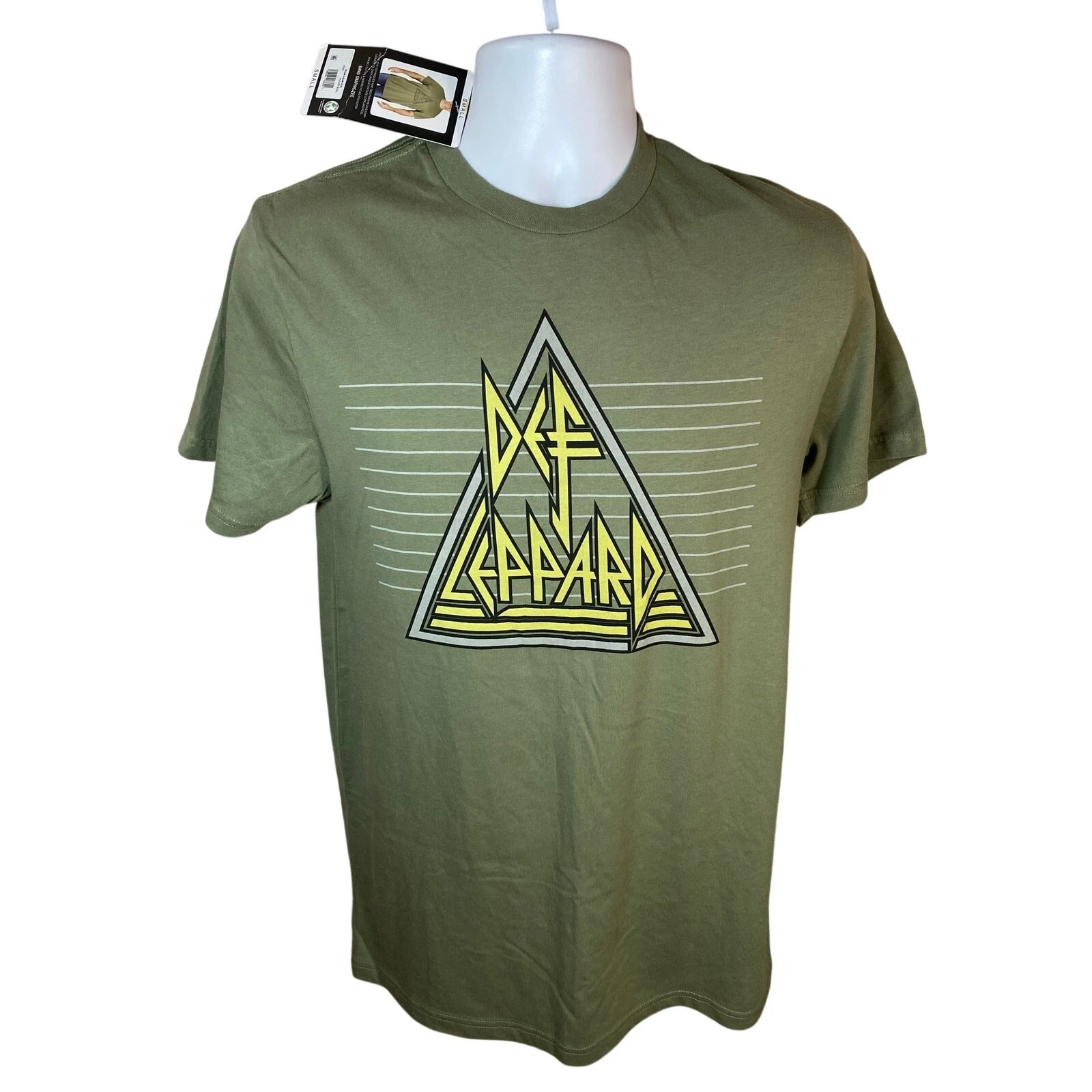 DEF LEPPARD Soft Band Logo T-Shirt — Small Basil Green NWT