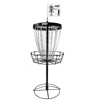 Professional 24-Chain Disc Golf Basket. Disc Golf Target Goal for Discs Practice