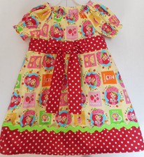 Handmade Strawberry Shortcake Peasant Dress Toddler Girls Various Sizes NEW