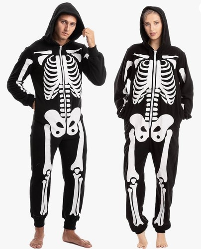 Spooktacular Creations unisex fleece skeleton jumpsuit costume Size M