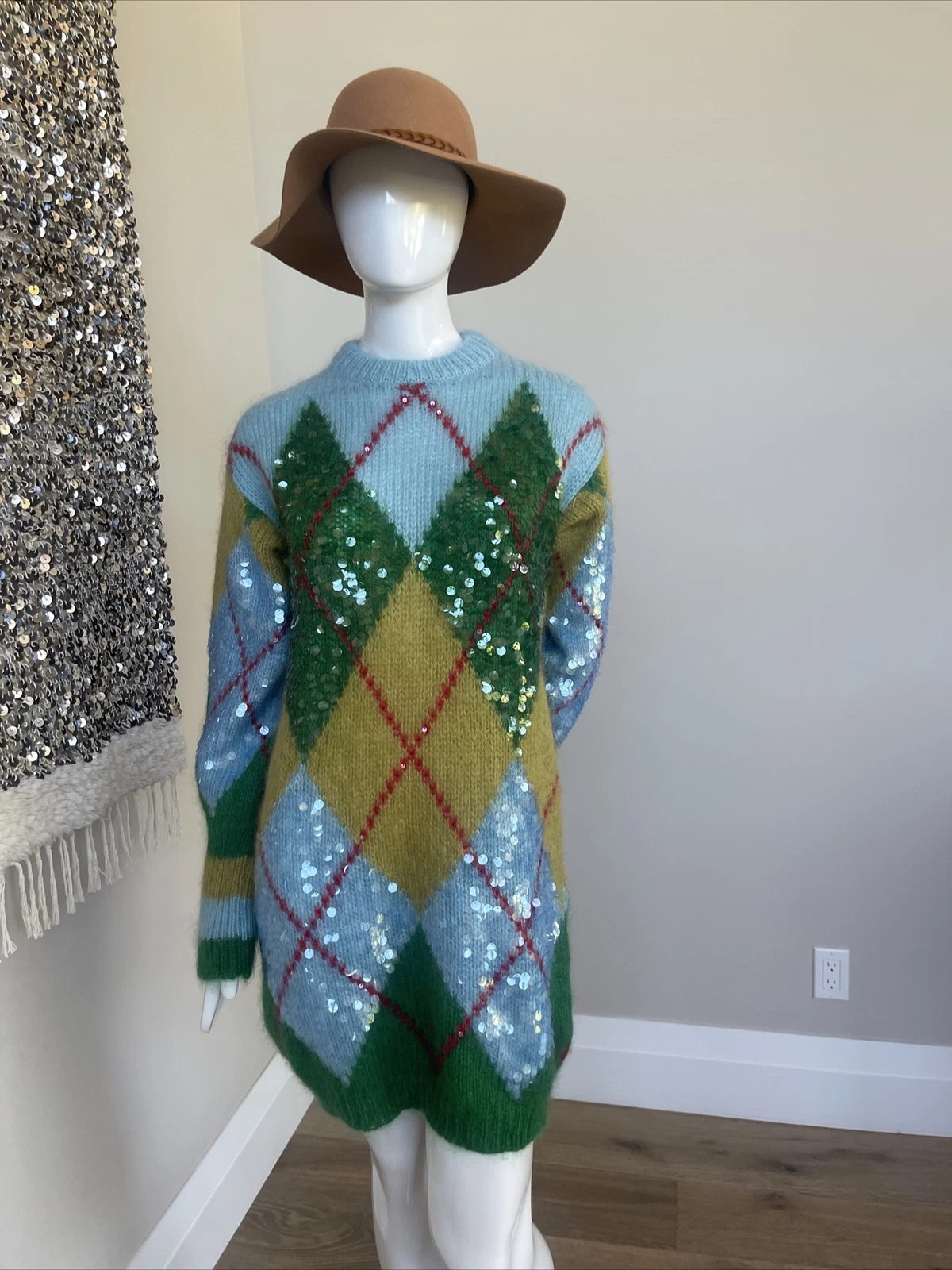 Robe pull argile authentique à paillettes Gucci M neuve