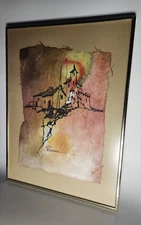 Rockwood Landscape Rice Paper Water Color Painting 12 X 16