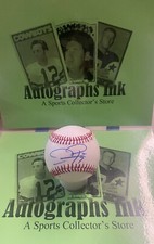 David DeJesus Autographed Trump Leather Baseball Oakland Athletics Royals A6
