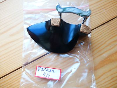 EBENHOLZ GEIGE KINNHALTER, MODELL PRISKA, MIT VERKORKTER KLAMMER, 4/4, AUS UK!