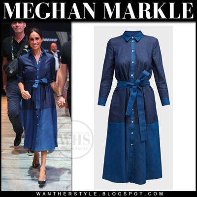 house of herrera denim dress Carolina Herrera Seamed Denim Button Down Shirtdress, US 6, ASO Royal  Celebrity