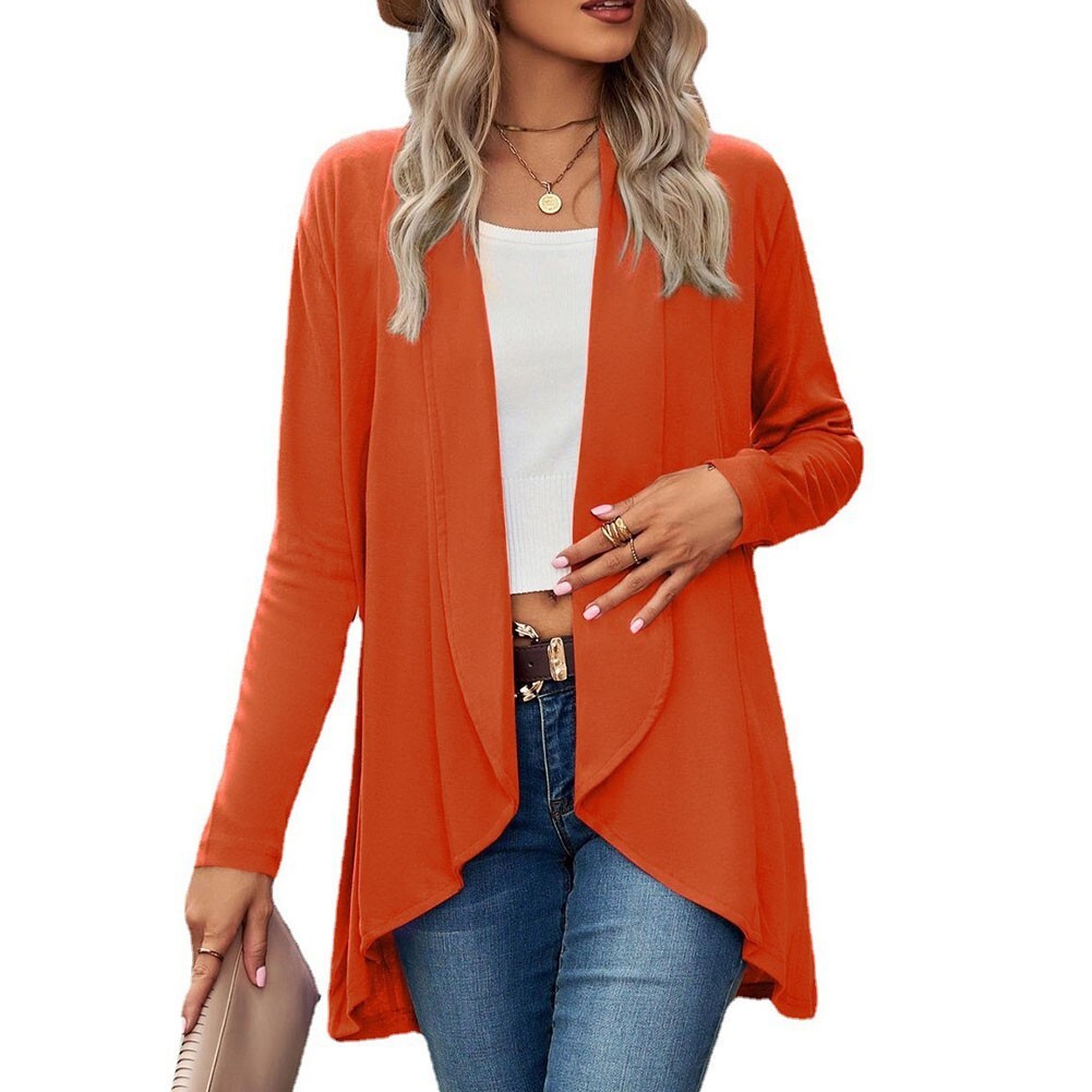 Cardigan Long Pour Femme Surdimensionné - Manches Longues, Poches, Ouvert Devant