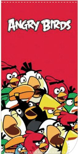 Telo Mare Angry Birds Rosso 70cm X 14cm Originale in velur di cotone  - Foto 1 di 1