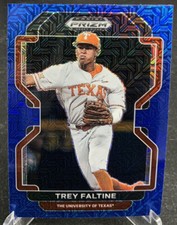 2022 Panini Prizm Draft Picks Trey Faltine Blue Mojo PDP213 Texas