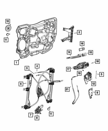 Manija de puerta delantera derecha para Chrysler Pacifica 2017-2021 (N/P 5RR18KBXAD)