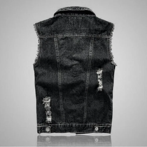 Herren Jeansweste Herbst Frühling Ärmellose Jacke Freizeit Denim Weste Cowboy - Bild 12 von 18