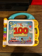 Leap Frog 100 Things That Go Electronic Learning Book Lights Sounds Bilingual