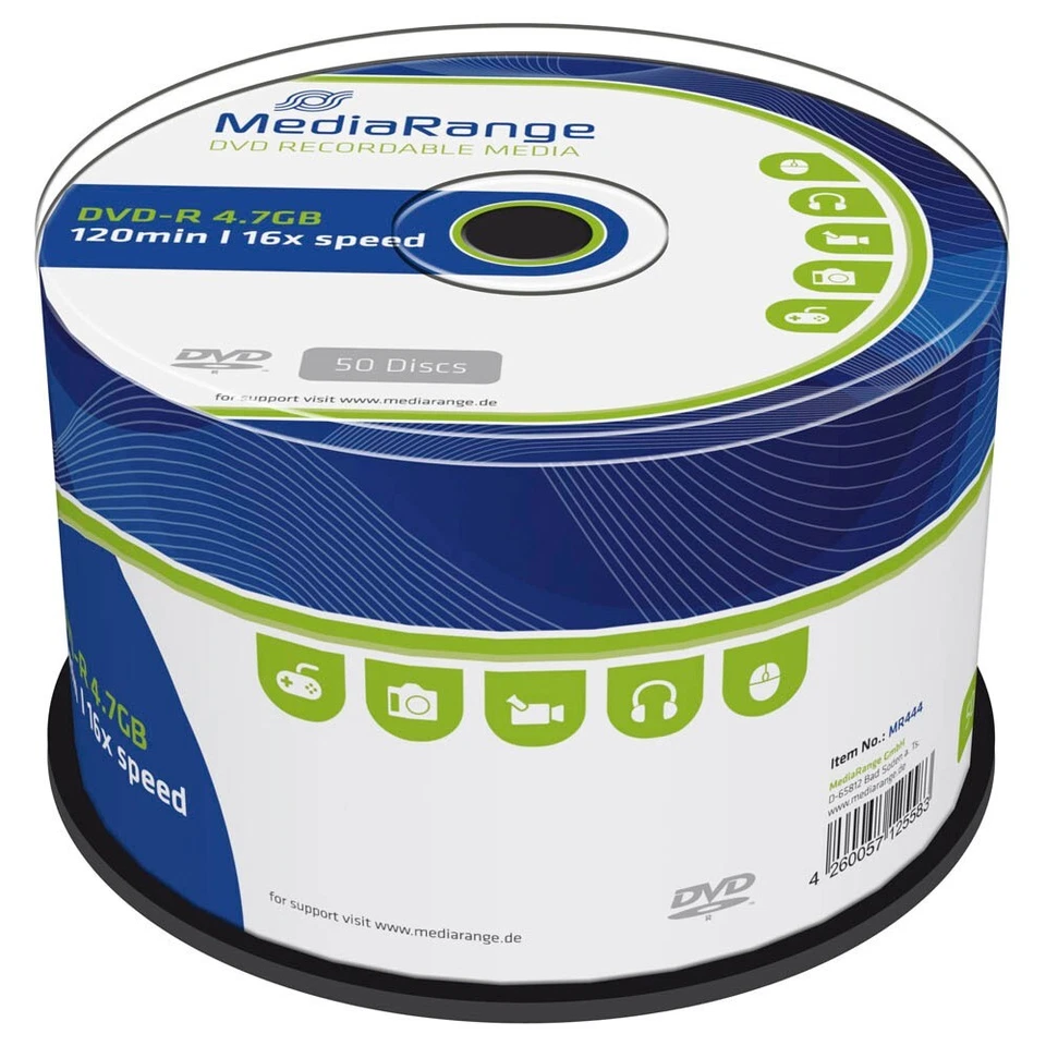 DVD + R Rohlinge 4.7GB 120Min 50 Stück Discs silber 16x Speed Spindel Cakebox  - Bild 2 von 2