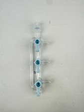 Qosina 3 Stopcock Manifold HP, Right On Blue Body P/N 13147
