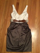 City Studio Dress Women’s 3 Beige Brown Knee Length Cocktail Party