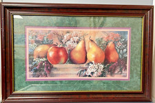 Cuadro vintage de interiores del hogar y botines de manzana - decoración de pared de cocina de campo