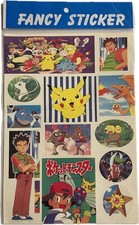 Pocket Monsters Sticker Sheet Vintage Ultra RARE 1996-98 Pok mon Pikachu