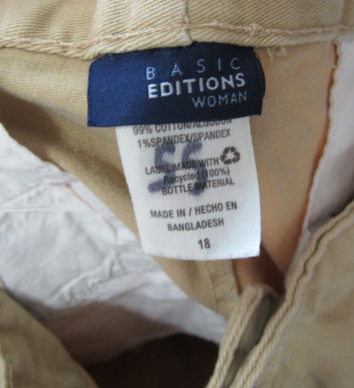 Basic Editions Pants Size 18 Brown Button Zipper … - image 2