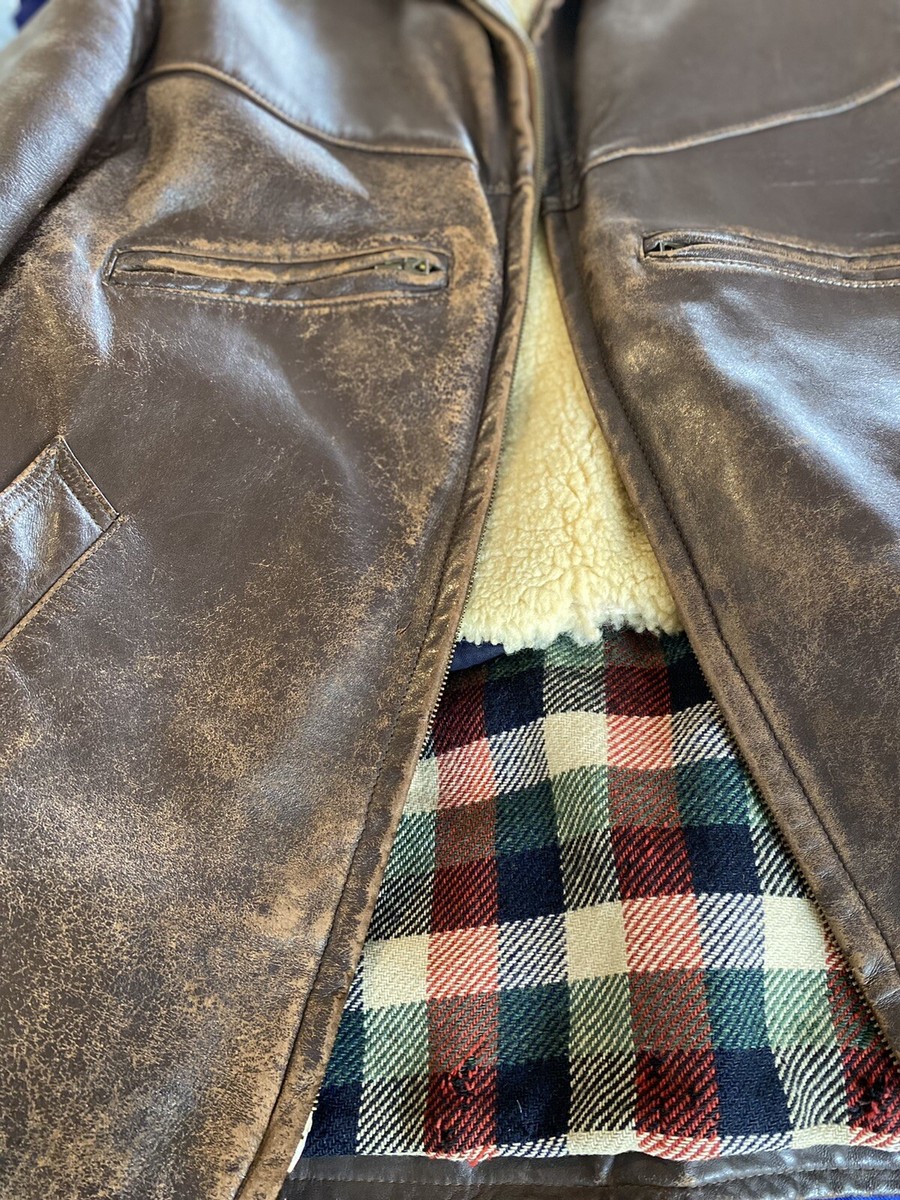 Vintage French Leather Jacket With Sheepskin Liner Circa 1950s | eBay