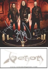 VENOM HAND SIGNED 6x8 COLOR GROUP PHOTO+COA       BLACK METAL LEGENDS     CRONOS