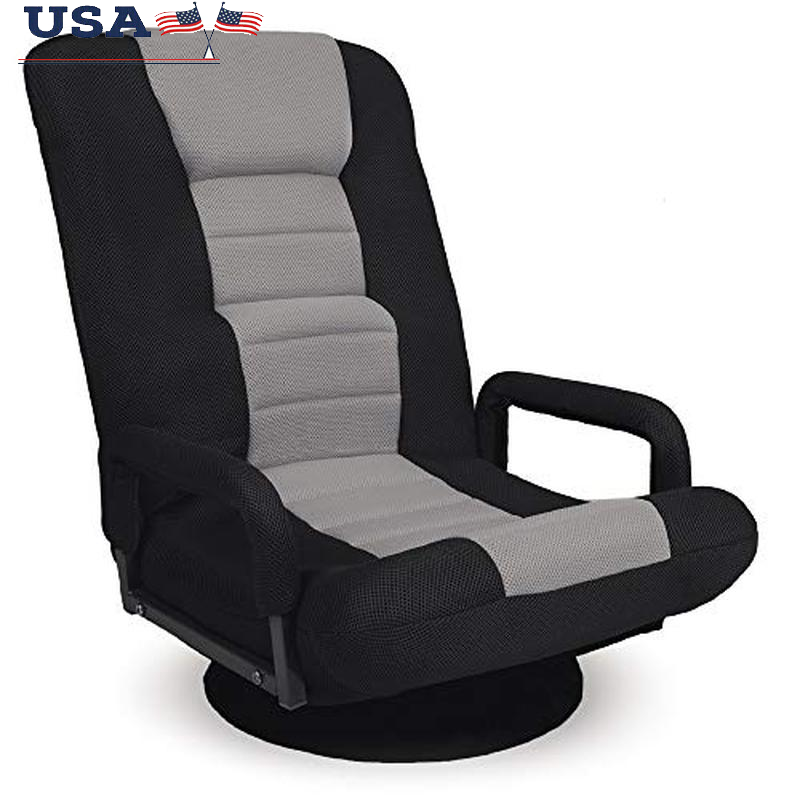 360-Degree Swivel Gaming Floor Chair with Lumbar Support & Rocker Base-image