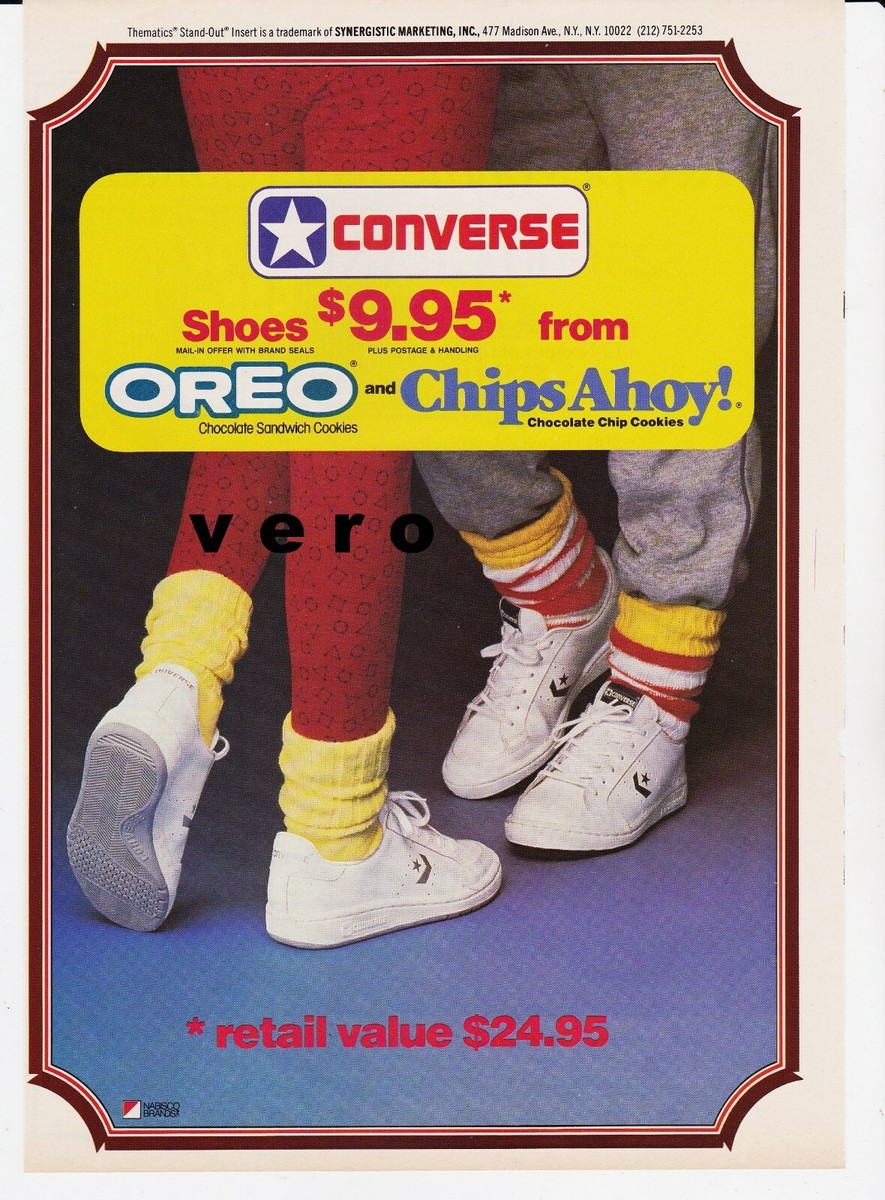 CONVERSE ad shoes NABISCO offer vtg 1987 magazine photo art advert