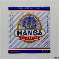 Dortmunder Hansa Light Beer Label (BL8)