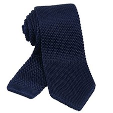 Mens Vintage Multi-colored Casual Knitted Neckties Navy