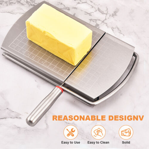 Cheese Slicer Cutter Board Stainless Steel Wire Cutting Hand Tool w/Size Scale - Picture 7 of 14