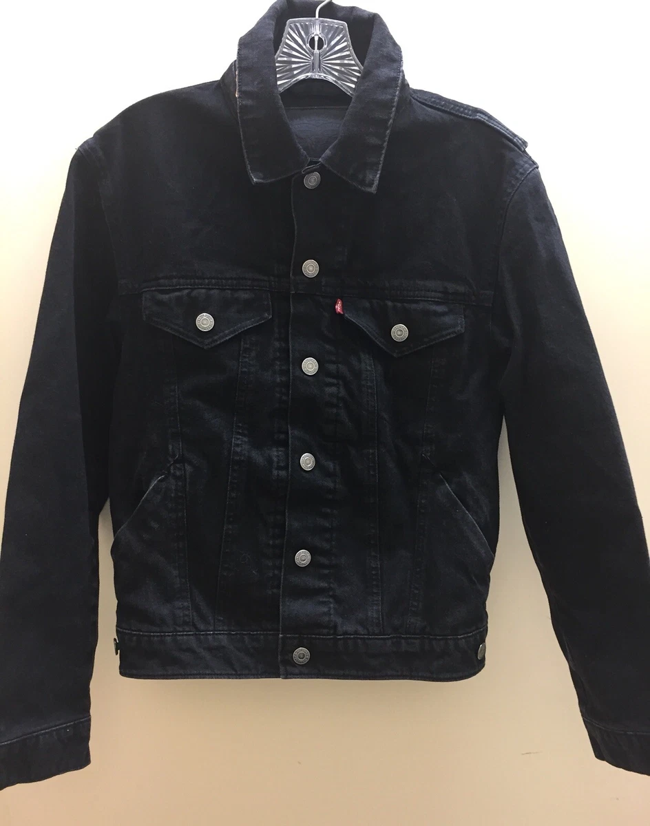 Levi's black jean jacket womens sales