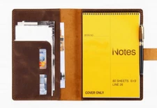for 6x9inch book bag notebook jacket cover pocket slipcase leather brown X142